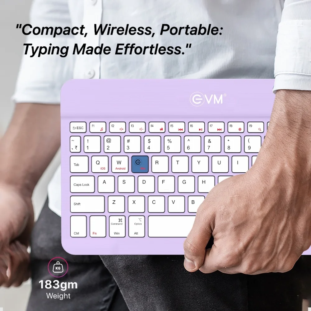 EVM Wireless Keyboard Rechargeable EnEdge WLKM Purple view 3
